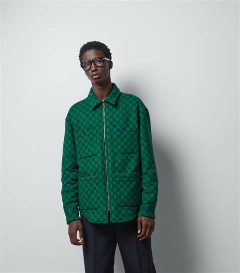 gucci overshirt green|Gucci green and brown shirt.